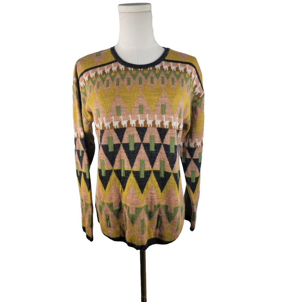 Patapampa Women's 100% Baby Alpaca Pullover Sweater Size S Made In Peru Llama